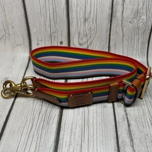 PRE LOVED Coach Multicolored/Rainbow Webbing Stripe Novelty Shoulder Strap